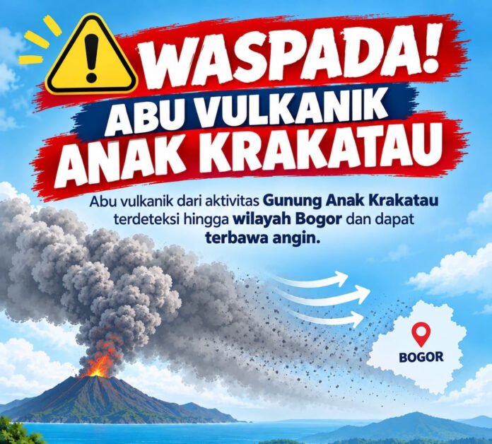 Abu Vulkanik Gunung Anak Krakatau Terdeteksi hingga Bogor, Warga Diimbau Waspada dan Gunakan Masker