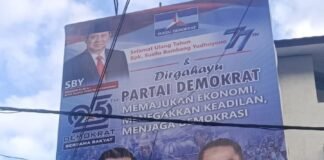 Semarak HUT ke-25 Partai Demokrat dan HUT ke-77 SBY, Atribut Partai dan Media Street Dipasang di Sejumlah Titik Semarak HUT ke-25 Partai Demokrat dan HUT ke-77 SBY, Atribut Partai dan Media Street Dipasang di Sejumlah Titik
